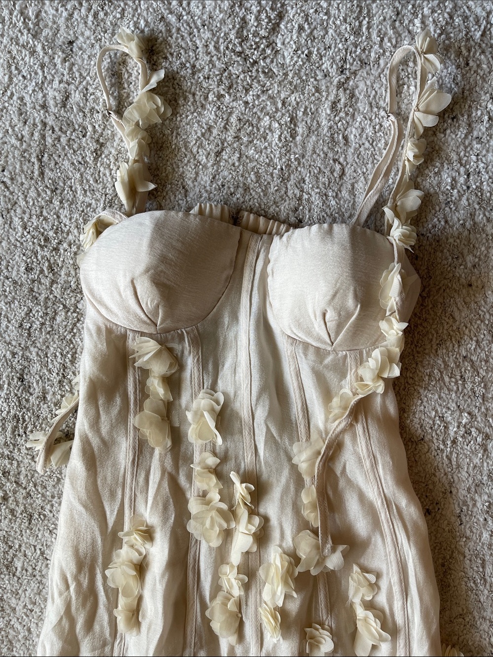 Petal & Pup Posedly Floral Applique Midi Dress in Cream - Picture 6 of 8